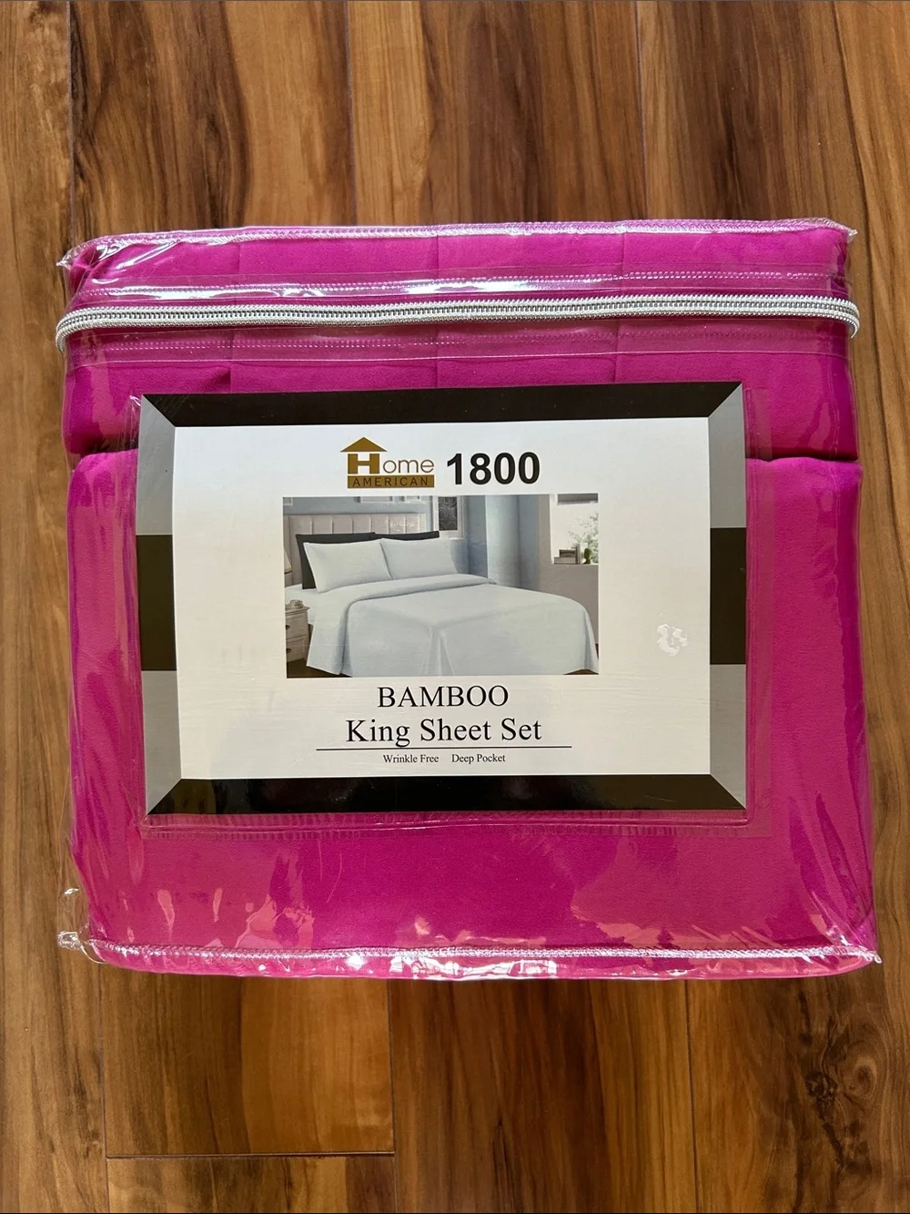 NEW Home American 1800 Series 6 Piece Bamboo King Sheet Set - Fuchsia Pink